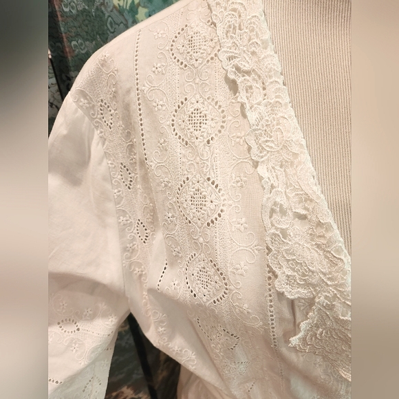 Eileen West Queen Ann's Lace for Neiman Marcus Edwardian Dressing Gown Robe - Picture 6 of 8